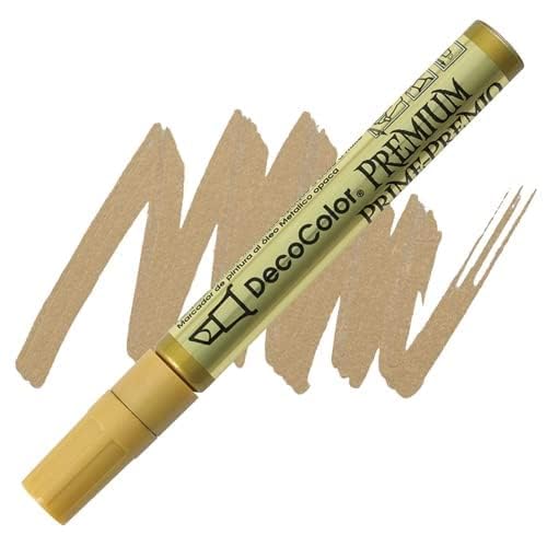 Image of Decocolor Premium Paint Markers, 5mm Chisel Tip - Set of 2 (Gold & Silver) for Crafting and DIY Projects