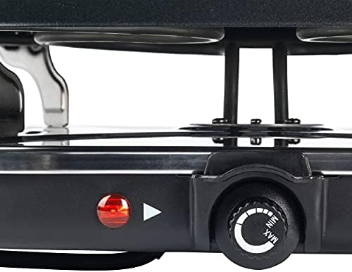 Giles & Posner EK4512G Electric Non-Stick Raclette Grill and Crepe Maker, Serve Up to 8 People, 43 x 30 cm Grill Plate, 1200 W, 8 Grill Pans & Wooden Spatulas, Adjustable Temperature Control