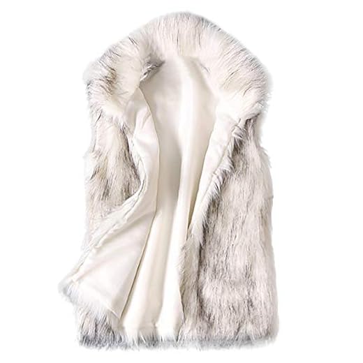 POLP Abrigos mujer Abrigos Pelo Mujer Invierno Abrigos Mujer Invierno Elegantes Chaquetas Pelo Chalecos Mujer Invierno Chaleco de Mujer para Cuello Abrigo de Pelo Mujer sin Mangas Chaleco