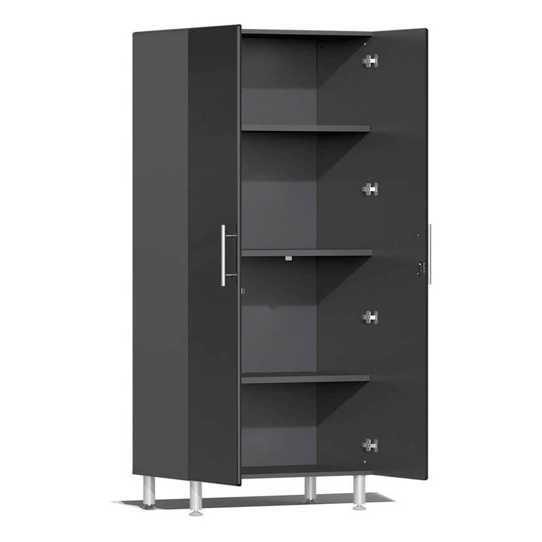 Ulti-MATE UG26092B 9-Piece Cabinet Kit with Bamboo Worktop in Midnight Black Metallic, Onesize, Black, Grey
