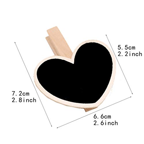 30 Pcs 2.6 * 2.2Inch Wood Mini Chalkboard Clips Wooden Blackboard Clips Chalk Board Message Board Tag Signs With Pegs For Memo,Note Taking,Food Label,Wedding Table Number Place Card,Party Decor #TOP2