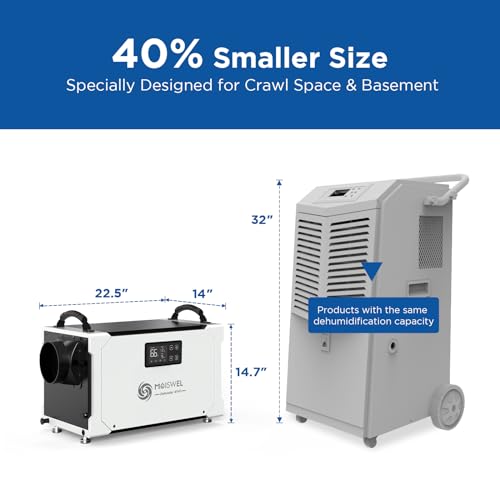 145-Pint-Commercial-Dehumidifier-with-Drain-Hose-for-Crawl-Spaces-Basements-Industry-Water-Damage-Unit-Large-Capacity-Compact-Portable-Auto-Defrost-Memory-Starting 145 Pint Commercial Dehumidifier with Drain Hose for Crawl Spaces Basements Industry Water Damage Unit Large Capacity Compact Portable Auto Defrost Memory Starting