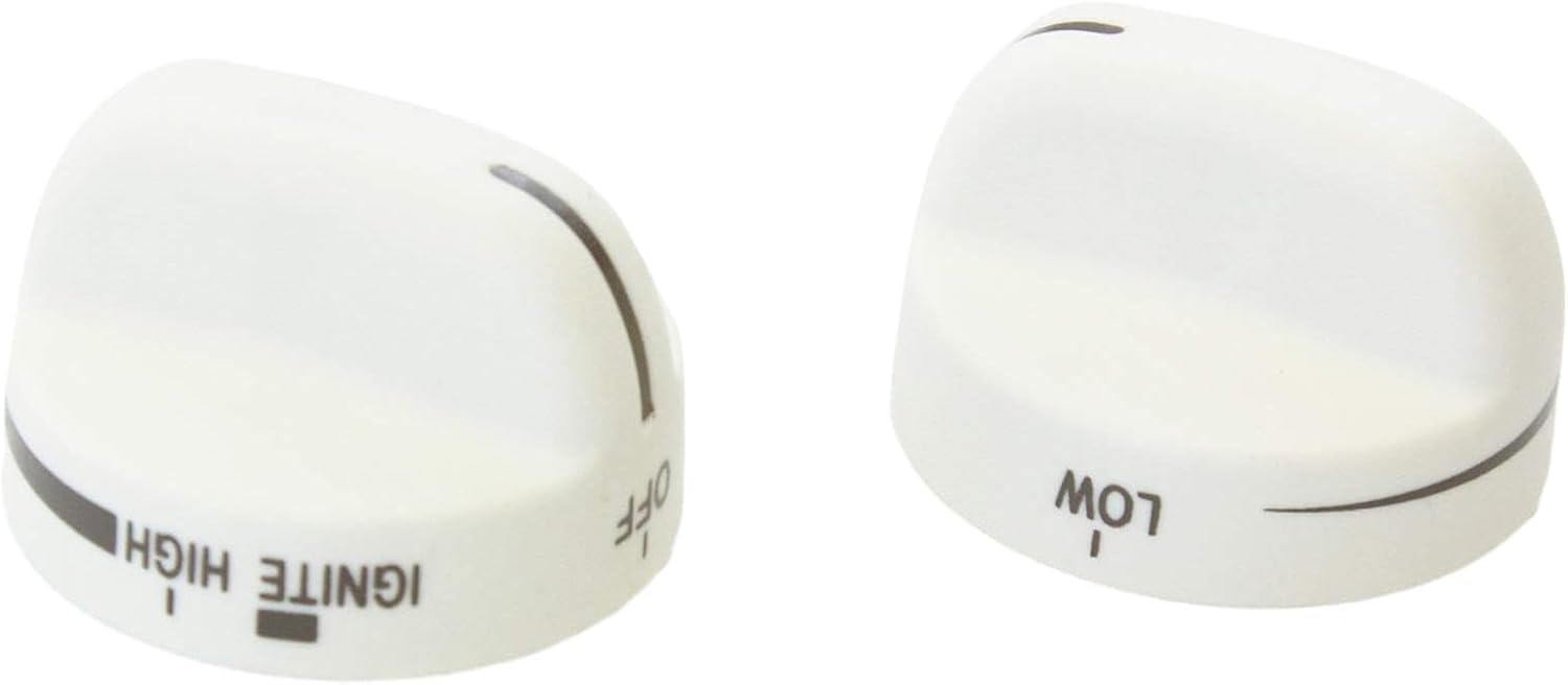 White Top Burner Knob For Whirlpool Range Compatible With DC32 DC32-00007A 2 Pack