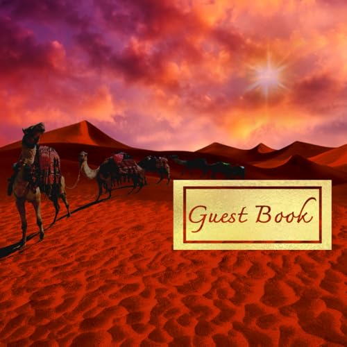 Comment Guest Book: Desert Camel Caravan Survival Welcome Visitor Guestbook, 8.5x8.5 inches, Great Keepsake Memories and Comment for AirBnB ,Bed & ... ,Vacation Home, Beach House, Guest House.