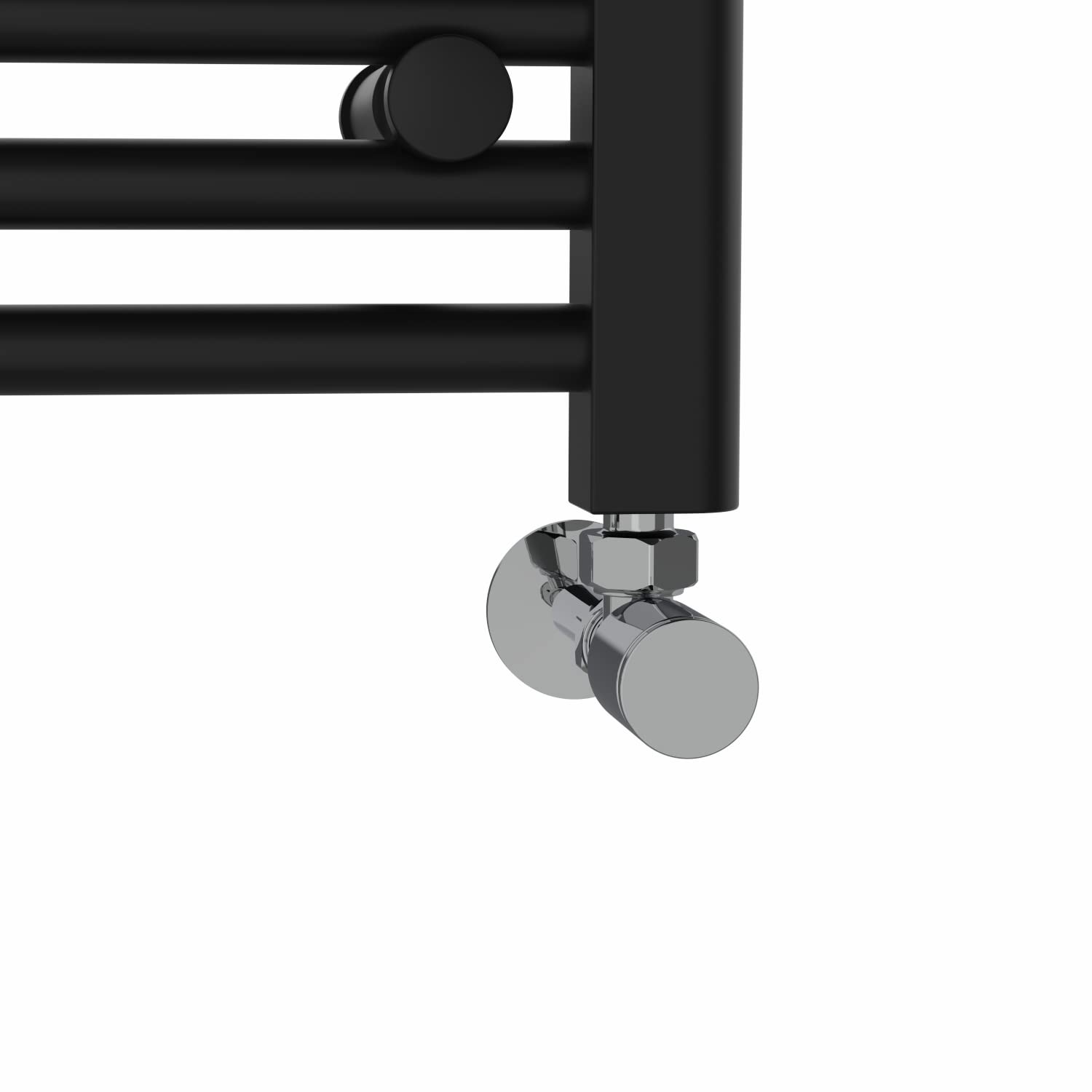NRG Radiador de baño de diseño recto con toallero, color negro, 1400 × 300 mm