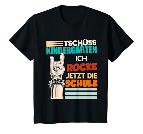 Einschulung 2025 Spruch Schule rocken Jungen Schulanfänger T-Shirt