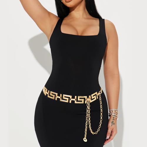 Waist Chain for Women Metal Belly Belt Adjustable Waist Belt for Dress Vest Jeans3