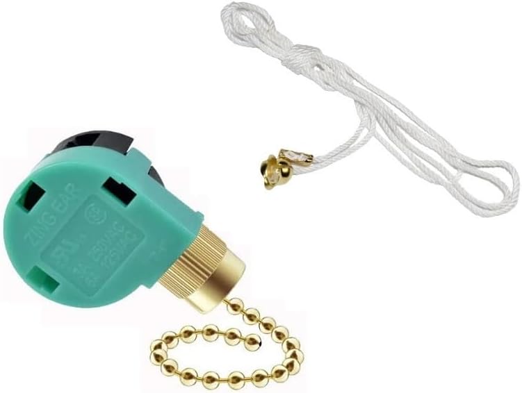 Compatible For Zing ZE-268S6 Ceiling Fan Switch 3 Speed 4 Wire Pull Chain Control Replacement(A1)