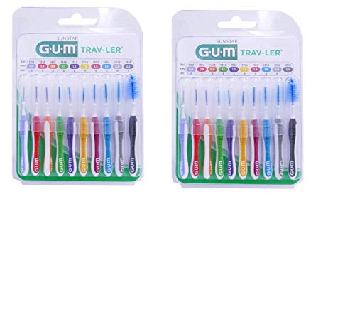 GUM Trav-Ler 9 Brossettes Interdentaires Lot de 2
