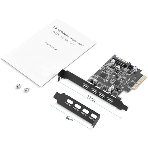 4 Ports USB 3.1 Gen 2 PCIe Card 10Gbps PCIe USB Expansion Card,PCI Express 3.0 x4 Adapter with Full/Low-Profile for Windows/Linux PC - Configure Smart Power Supply Technology