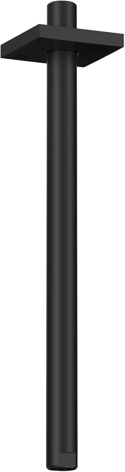 Matte Black Metal Ceiling Shower Arm with Square Flange