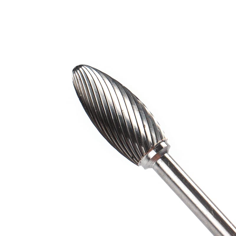 1/6 Uds tipo cabeza de aleación de carburo de tungsteno herramienta de Lima rotativa punto rebaba troqueladora herramienta abrasiva taladro fresado broca(6PCS (H06-16))