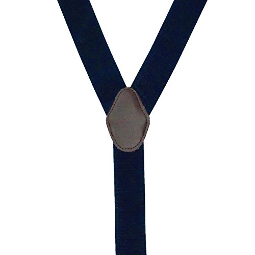Image of The Tie Hub Suspenders for Men | Slim Clip-On Y-Back Elastic Braces | Adjustable 1.25 Inch | Formal Wedding Office