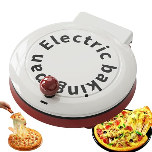 Pizzera eléctrica – Molde para hornear interior de 1000 W, horno de pizza 4 en 1, calefacción de doble cara, para hacer panqueques y tortillas
