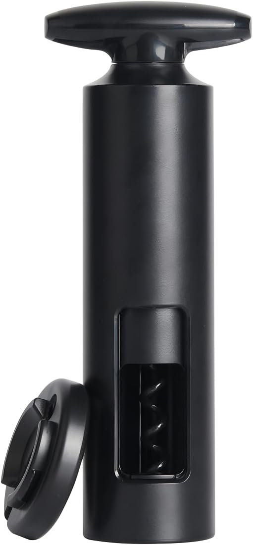 SPIRITUAL HOUSE Wine Corkscrew, T-Shaped Wine Bottle Opener, 2-in-1 Wine Opener, Corkscrew Opener with foil Cut, Champagne Corkscrew, Wine Opener, Corkscrew, screwpull Corkscrew, Black