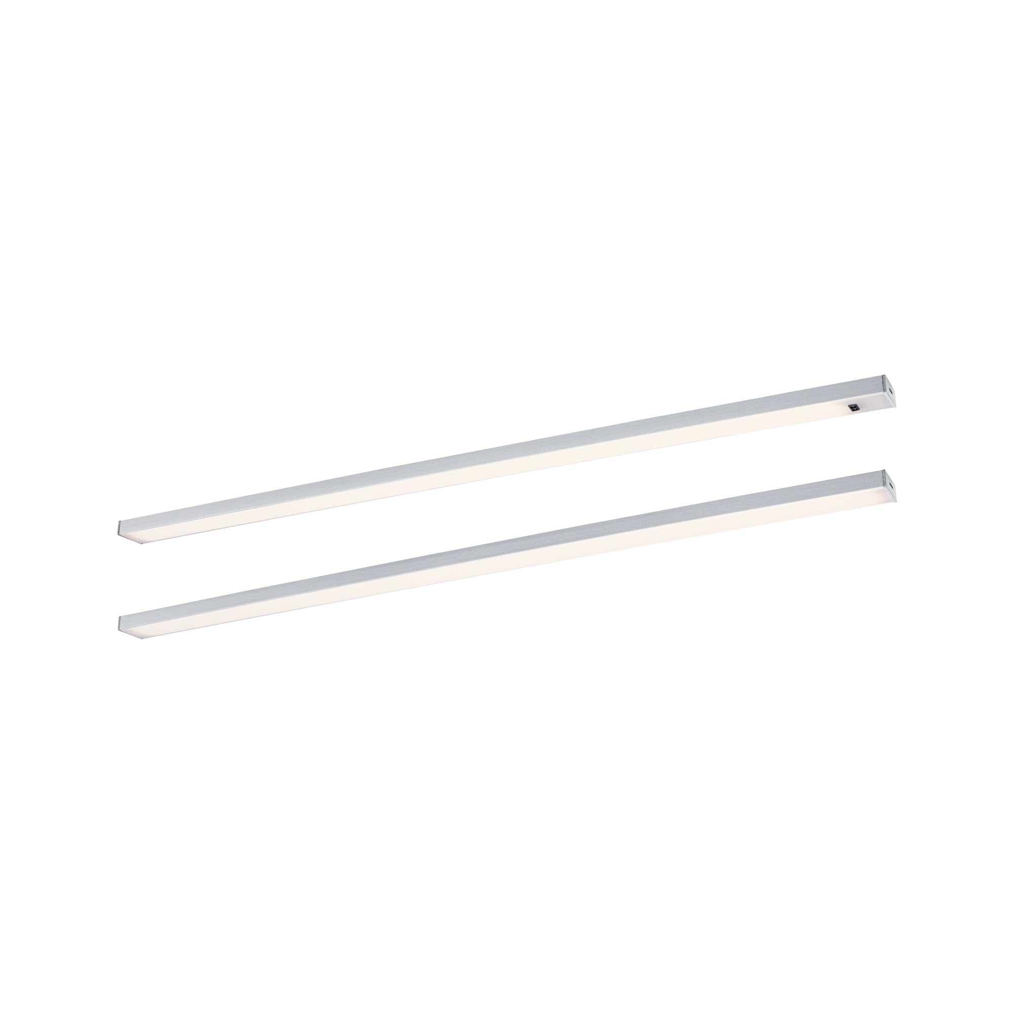Paulmann 98616 LED Unterschrankleuchte Inline Starterset 2x6W 550x26mm 2x500lm 24V Chrom matt 3000K dimmbar