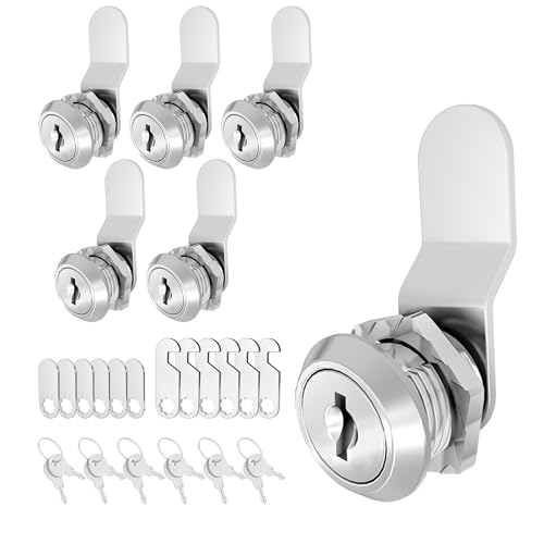 Ymtzfu 6 Pcs Cabinet Locks with Keys, 5/8 Inch Cam Lock Keyed Alike, RV Cam Lock for RV Storage Door, Cabinet and Drawer, Tool Box Locks with Keys, Zinc Alloy