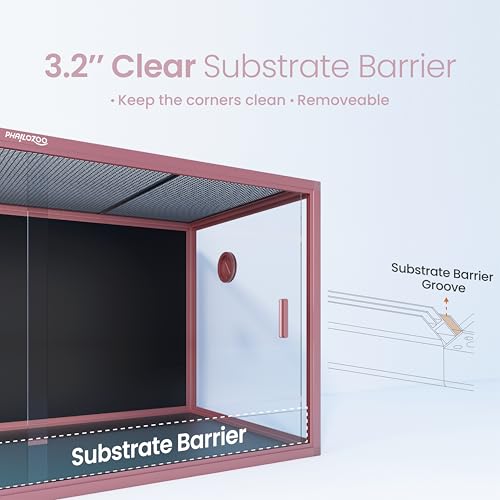 Image of Phailozoo 120 Gallon Bearded Dragon Tank,Stackable Reptile Enclosure with Front Sliding Tempered Glass Doors,Easy Assembly Aluminum Frames Reptile Tank for Snake & Lizard