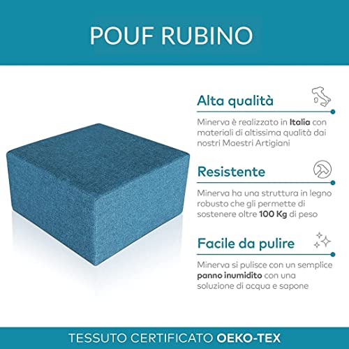 EVERGREENWEB Pouf poggiapiedi 43x43 cm Verde per