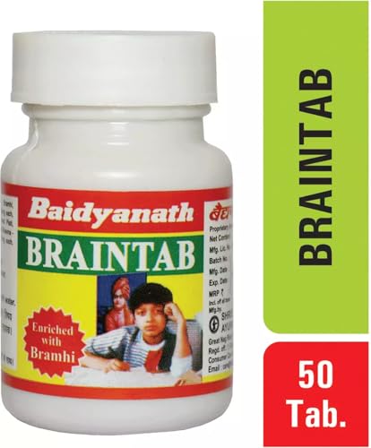 Image of Baidyanath Asli Ayurved BrainTab - 50 Tablets | Enriched with Brahmi & Shankhpushpi | Ayurvedic Herbal Formulation
