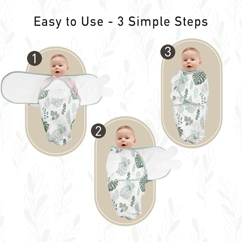 Image of GLLQUEN BABY Swaddles for Newborns 0-3 Months, Adjustable & Easy Fastener | 3-Pack, Organic Cotton Swaddle, Womb-Like Nursery Swaddling Blanket reduces startle reflex, soft and skin-friendly fabric