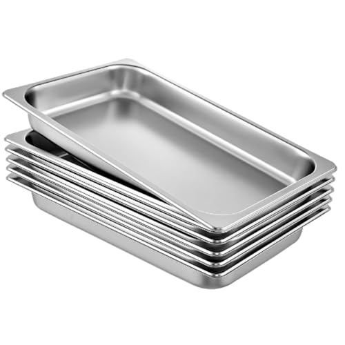 Lote 6 Cubetas Gastronorm GN 1/1-100 mm profundidad fabricadas en acero inoxidable. | Bandejas Horno | Bandejas Gastronorm 1/1 | Recipiente GN 1/1 530x320x100 mm | 13,3 lts