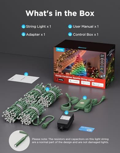 Govee Christmas Sparkle String Lights 66ft with 250 Bullet-Head LEDs photo 9