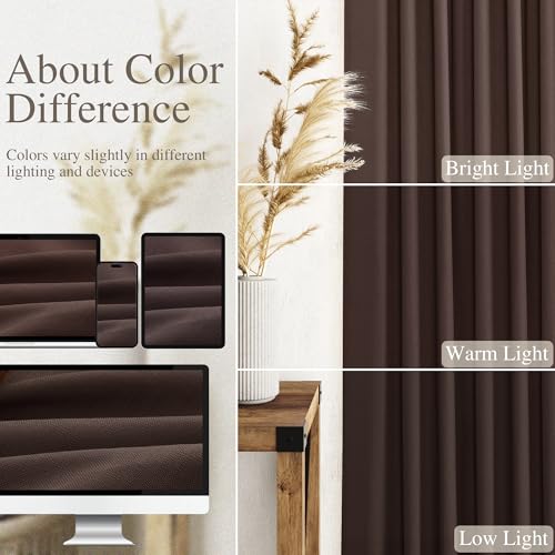Image of Nanspring Extra Long Linen Curtains 100 Inch for Living Room Coffee