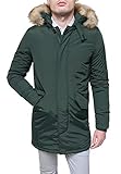 Invernale Evoga Giubbotto Parka Uomo Invernale Slim Fit Giacca Piumino Casual Aderente (S, Verde)