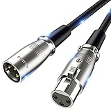 マイクケーブル KASIMO XLRケーブル キャノンケーブル マイク 延長 オス-メス XLRバランス接続 マイク録音用 プロ録音 コンデンサマイク、AVアンプ、スピーカー等の録音デバイスに対応 (1m)