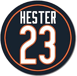 MAGNET 4x4 inch Round Bears Classic #23 Devin Hester Sticker (Number Chicago da) Magnetic vinyl bumper sticker sticks to any metal fridge, car, signs