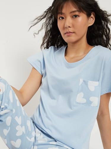 Image of Max Women's Printed Round Neck Half Sleeve Cotton Pyjama Set