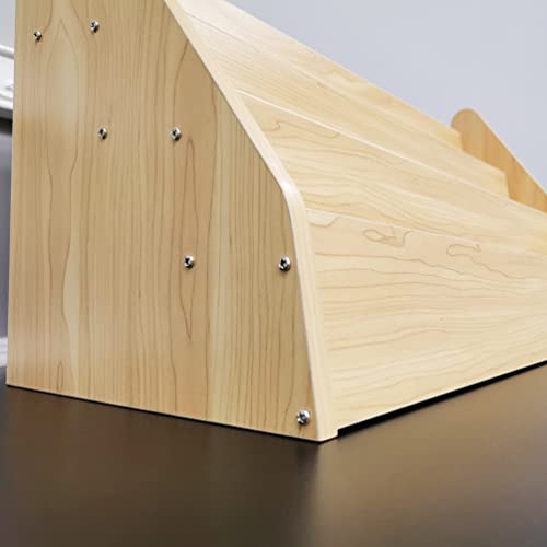 Fixturedisplays® Maple Color Countertop Book Shelf Display, Greeting Card Rack, Step Rack For Literature, Magazines, Brochure, Tile Sample Paint Brochure Holder, Unassembled 2903-2D #TOP6