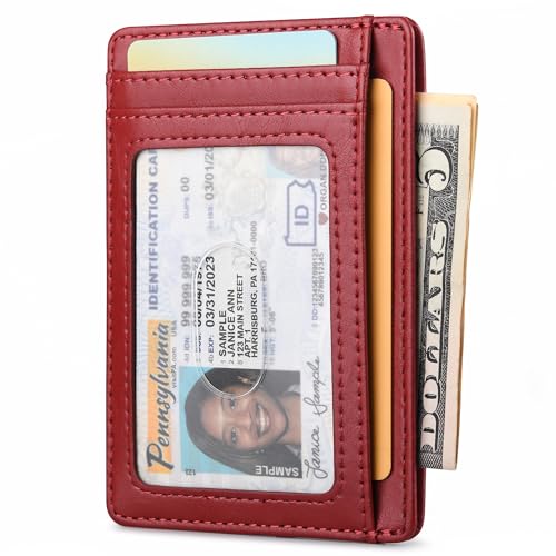 image for Buffway Slim Minimalist Front Pocket RFID Blocking Leather Wallets for