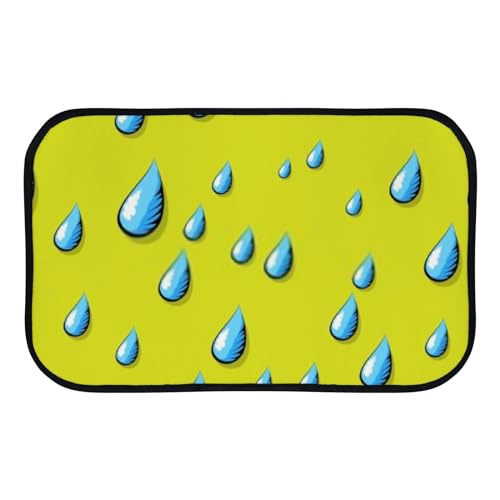 Nuansexi Bathroom Rugs Water Drops Seamless Pattern Blue Floor Mats Non Slip Bathmat Doormat Tub Mat Coral Velvet Absorbent Entrance Carpet Mats Machine Washable Bedroom Decor