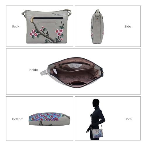 Image of Anna by Anuschka Women's Hand-painted Women's Genuine Leather Slim Medium Crossbody