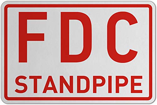 Vinyl Stickers - Bundle - Safety and Warning & Warehouse Signs Stickers - FDC Standpipe Sign M5-10 Pack (3.5" x 5")