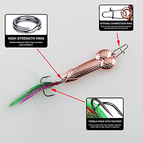 Zzhxsm 3Pcs Fishing Jigs Spoon 11G Fishing Lures Metal Jig Lure Crank Bait Casting Sinker Spoons Spinner Baits Nickel Treble Hooks For Bass Trout Walleye Catfish Freshwater Saltwater #TOP2