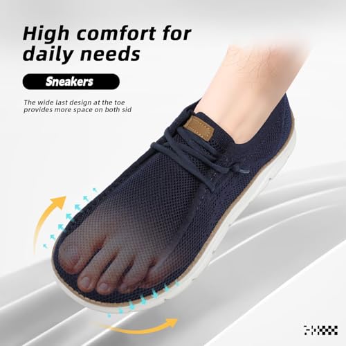 Image of Mens Slip-on Loafers Comfortable Boat Shoes Casual Walking Sneakers Mesh Business Oxfords Work Lightweight Soft Sole