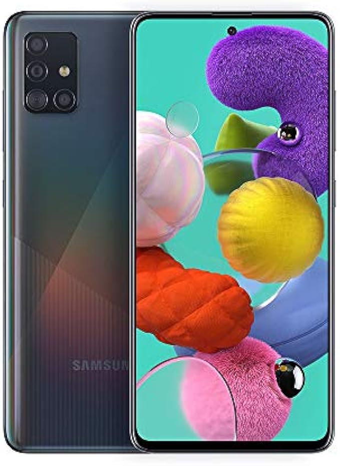SAMSUNG Galaxy A51 A515F 128GB DUOS GSM Unlocked Phone w/Quad Camera 48 MP + 12 MP + 5 MP + 5 MP (International Variant/US Compatible LTE) - Prism Crush Black