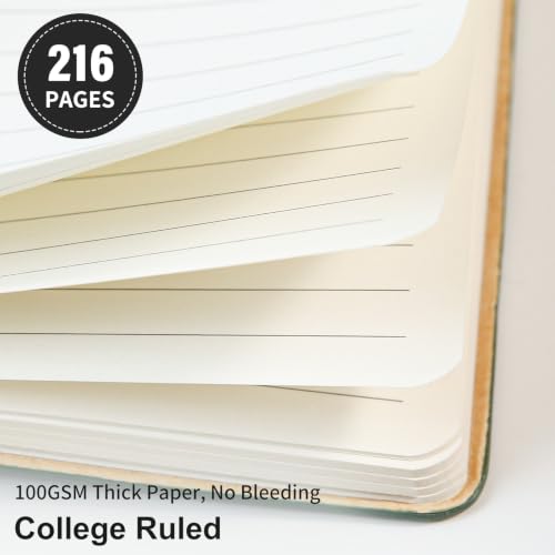 Image of Lined Journal Notebook for Work College Ruled Notebook 5.79 inch x 8.27 inch A5 PU Leather Daily Journaling Notebook 216 Pages for Women Men Daily Writing Business School Travel Gift (Black)