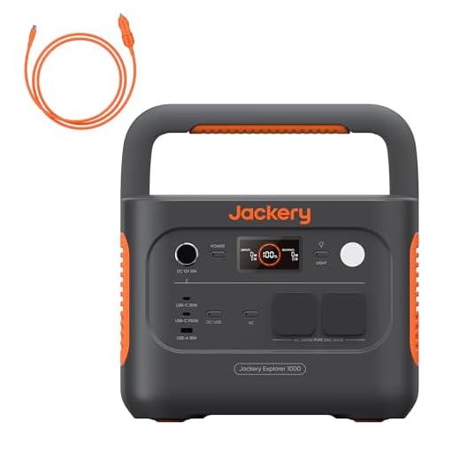 Jackery Explorer 1000 v2 Tragbare Powerstation mit DC8020 Kfz-Ladekabel,1070Wh LiFePO4 Solargenerator,1500W AC/100W USB-C Ausgang, 1 Std. Schnellladung, für Outdoor Camping, Wohnmobil