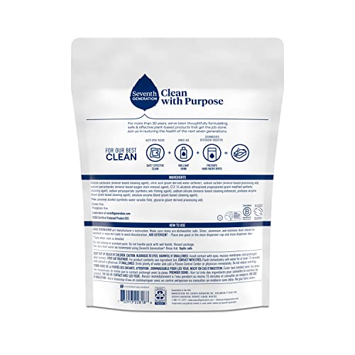 Image of Seventh Generation Dishwasher Detergent Pods, Blasts Away Stuck-On Food, Free & Clear, 20 Pods