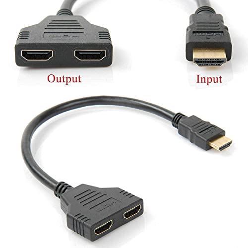 Image of HDMI Splitter 1 in 2 Out Adapter Cable-HDMI Male 1080P to Dual HDMI Female 1 to 2 Way, for HD, LCD, TV，Support Two TVs at The Same Time Transmit Video and Audio Simultaneously