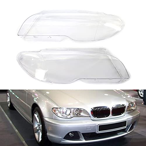 GZYF Front Headlight Head Lamp Cover Lens Replacement for BMW E46 2DR Coupe 325ci 330ci 2003-2006, 1 Pair