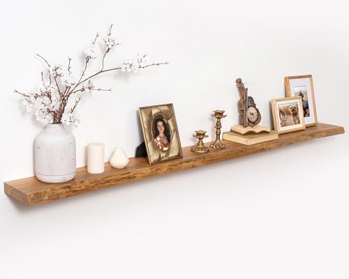 Marsmiles 72 inch Floating Shelves for Wall Elm Wood Live