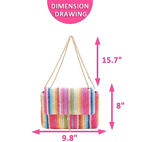 Straw Crossbody Handbag, Soft Underarm Shoulder Bag for Women - Large Capacity, Suitable for Vacation Travel Daily (Color)2