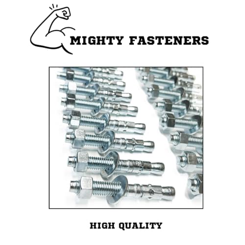 zinc-plated steel wedge anchors 1234 x 2-3434 - heavy-duty mounting bolts for concrete - 25 pack