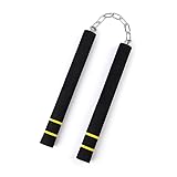BQEDC 1PCS Steel Chain Safety Foam Rubber Training Nunchaku, Suitable for Children and Beginners, Martial Arts, Bruce Lee (Black)