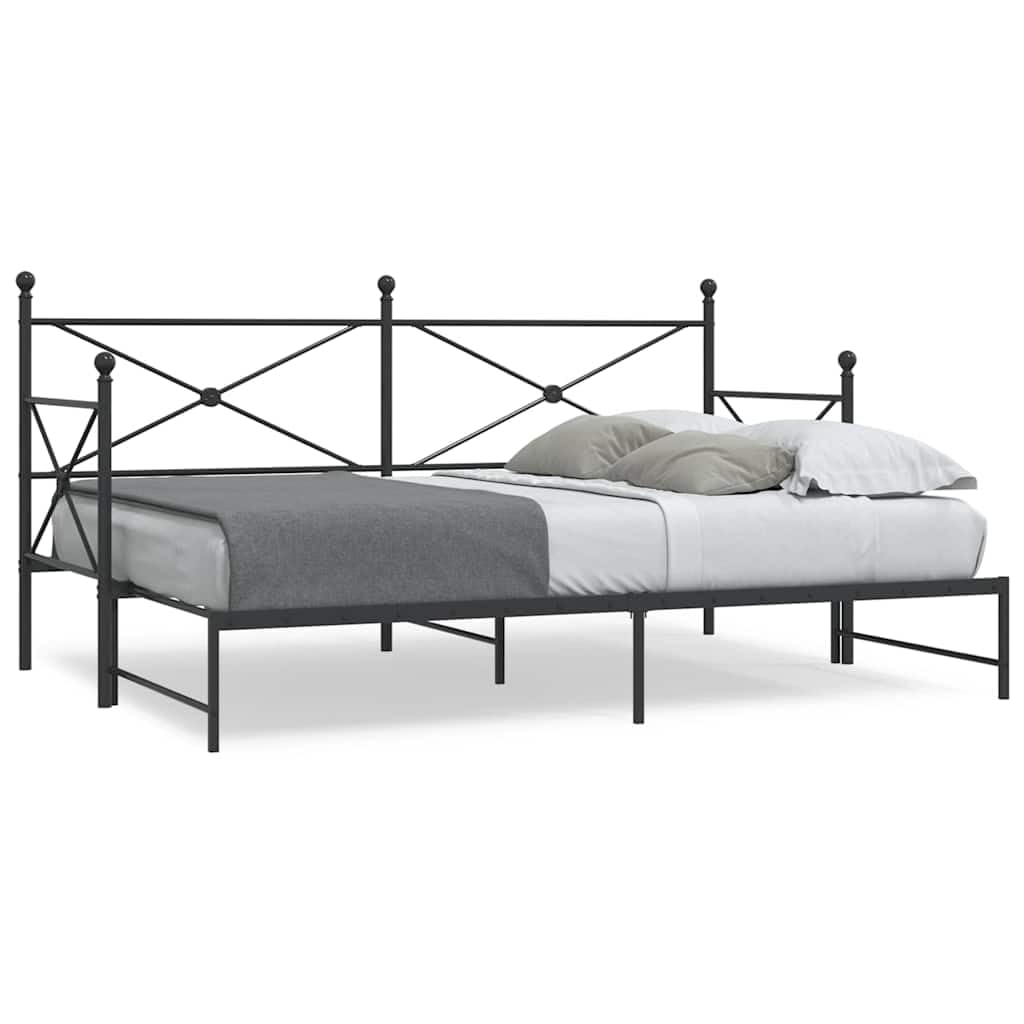 vidaxl lit de jour gigogne noir 90x200